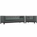 Modway Furniture Serve Living Room Sofa Set, Gray - Set of 2 EEI-2464-GRY-SET